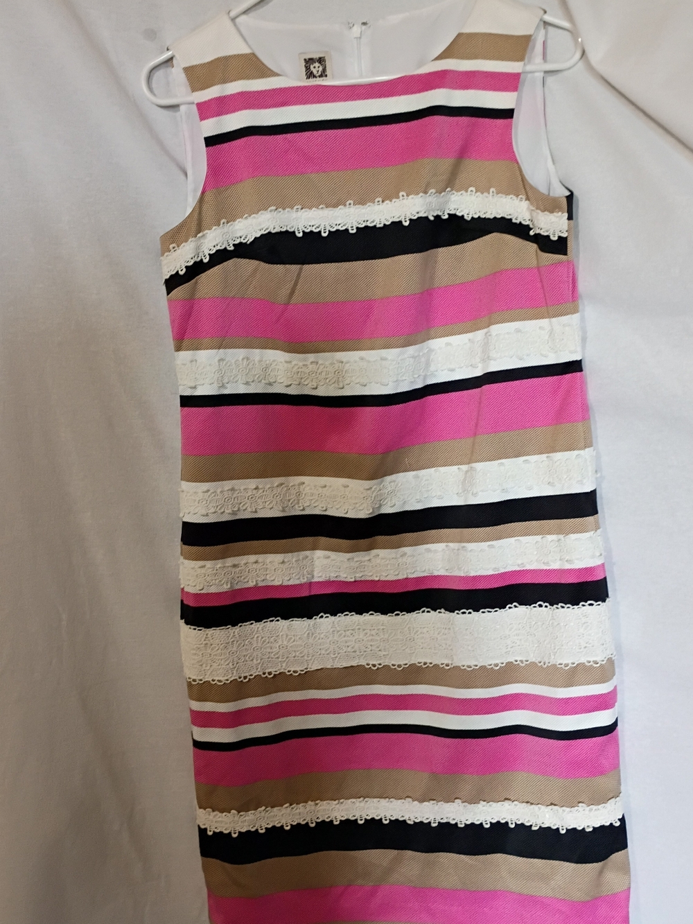 Women's Dress Knee length 6 Striped W/ Lace Trim